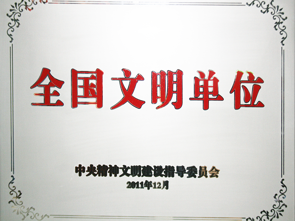 2011年12月，Z6尊龙凯时集团被中央精神文明建设指导委员会授予“全国文明单位”